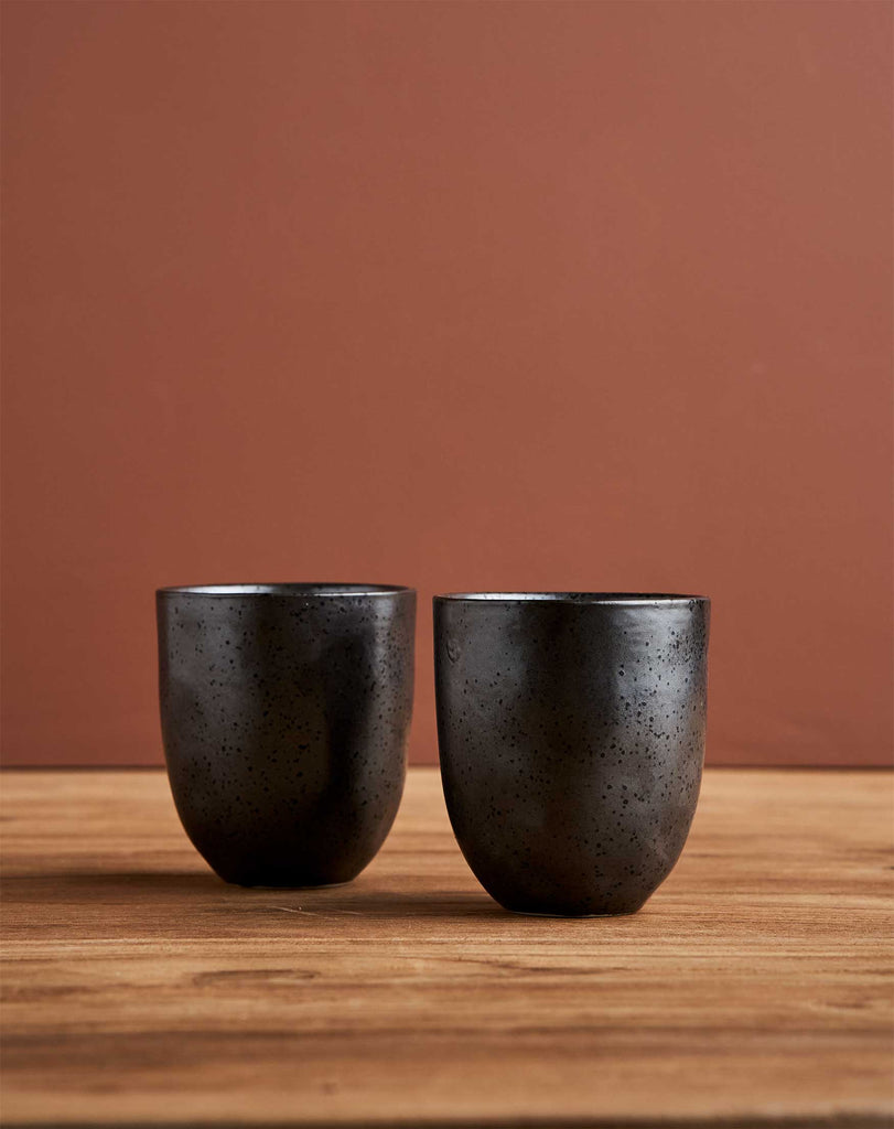 Earth Latte 2 Pack of Mugs - Black - Product Image