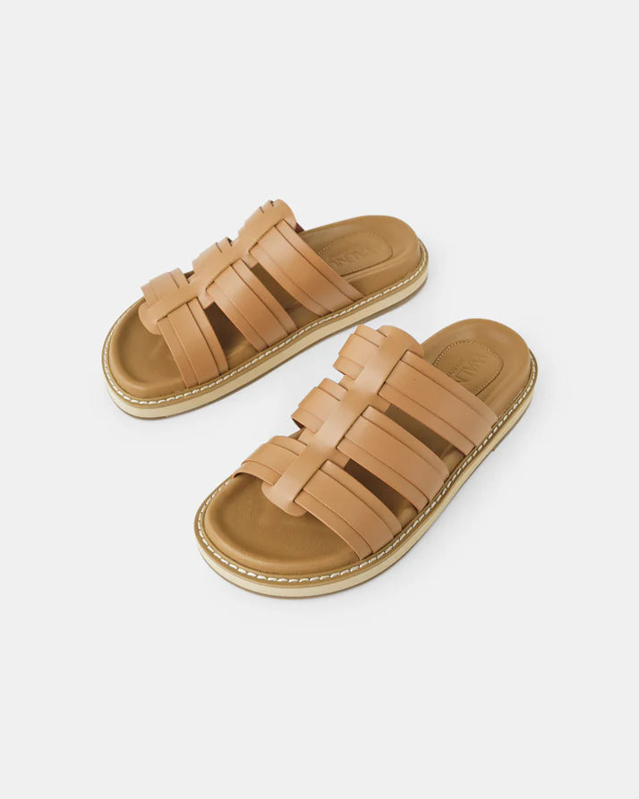 Olena Leather Slide - Mocha - Product Image