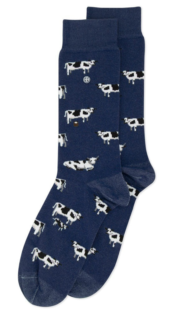 Cows Socks Navy - Medium - Product Image
