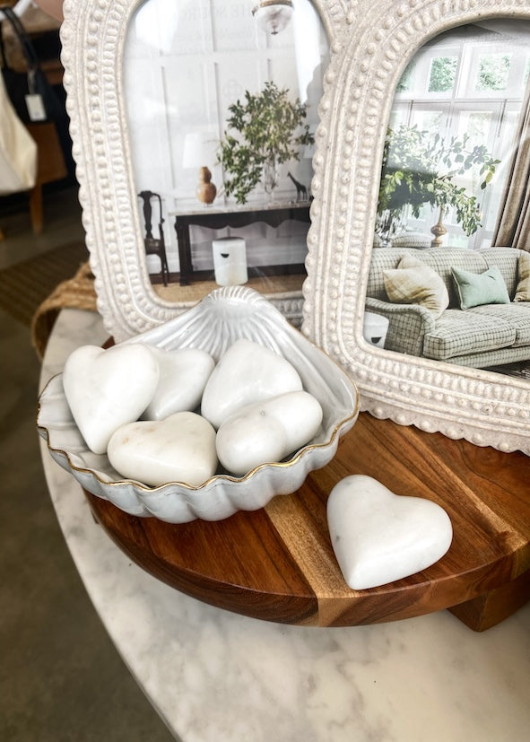 White Marble Heart - Product Image