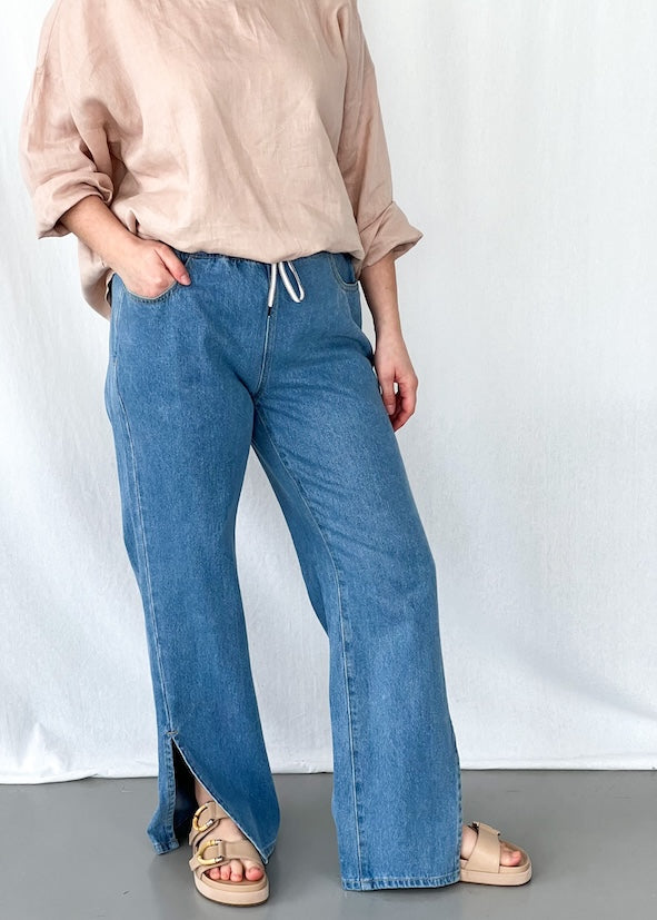 Jeans split leg sale