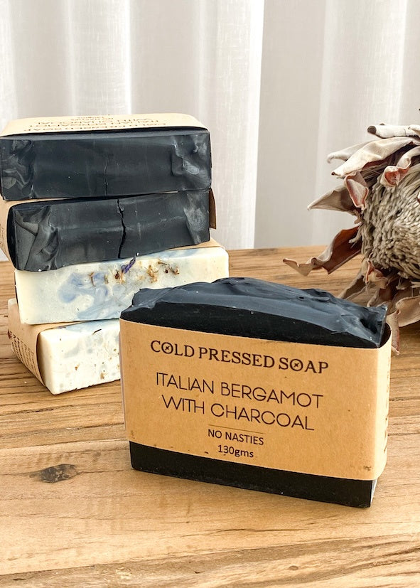Handmade Soap Bar - Black Charcoal & Bergamot - Product Image