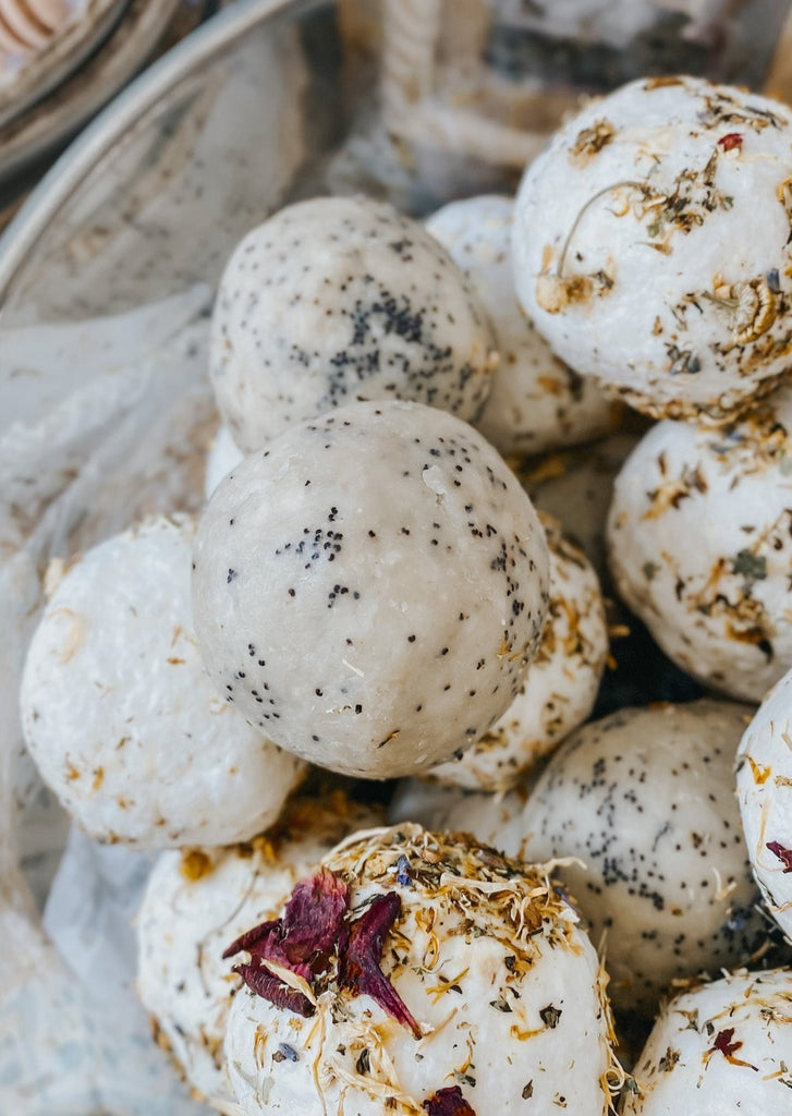 Handmade Soap Ball - Lemon Myrtle + Poppy Seed - Product Image