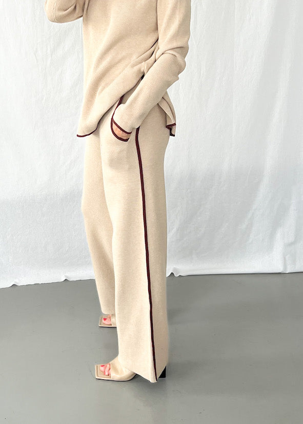 Quinn Knit Pants - Chocolate - Product Image