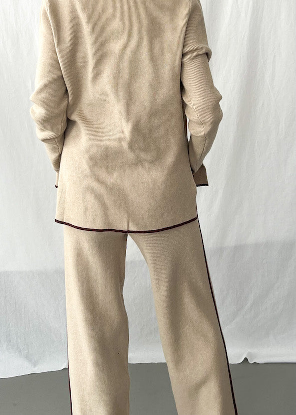 Quinn Knit Pants - Chocolate - Product Image
