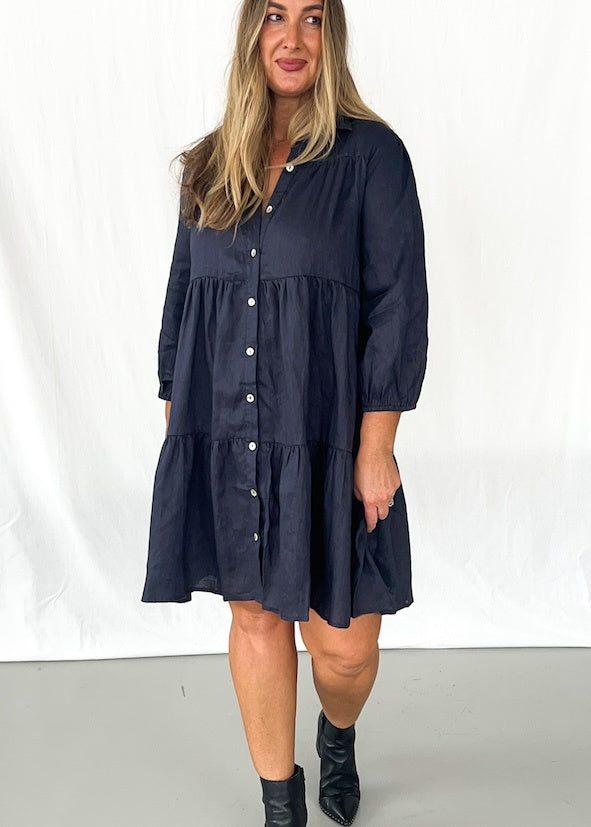Gigi Dress - Navy - Product Image