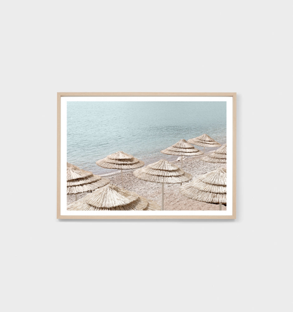 Beachfront Parasols Framed Print - Product Image