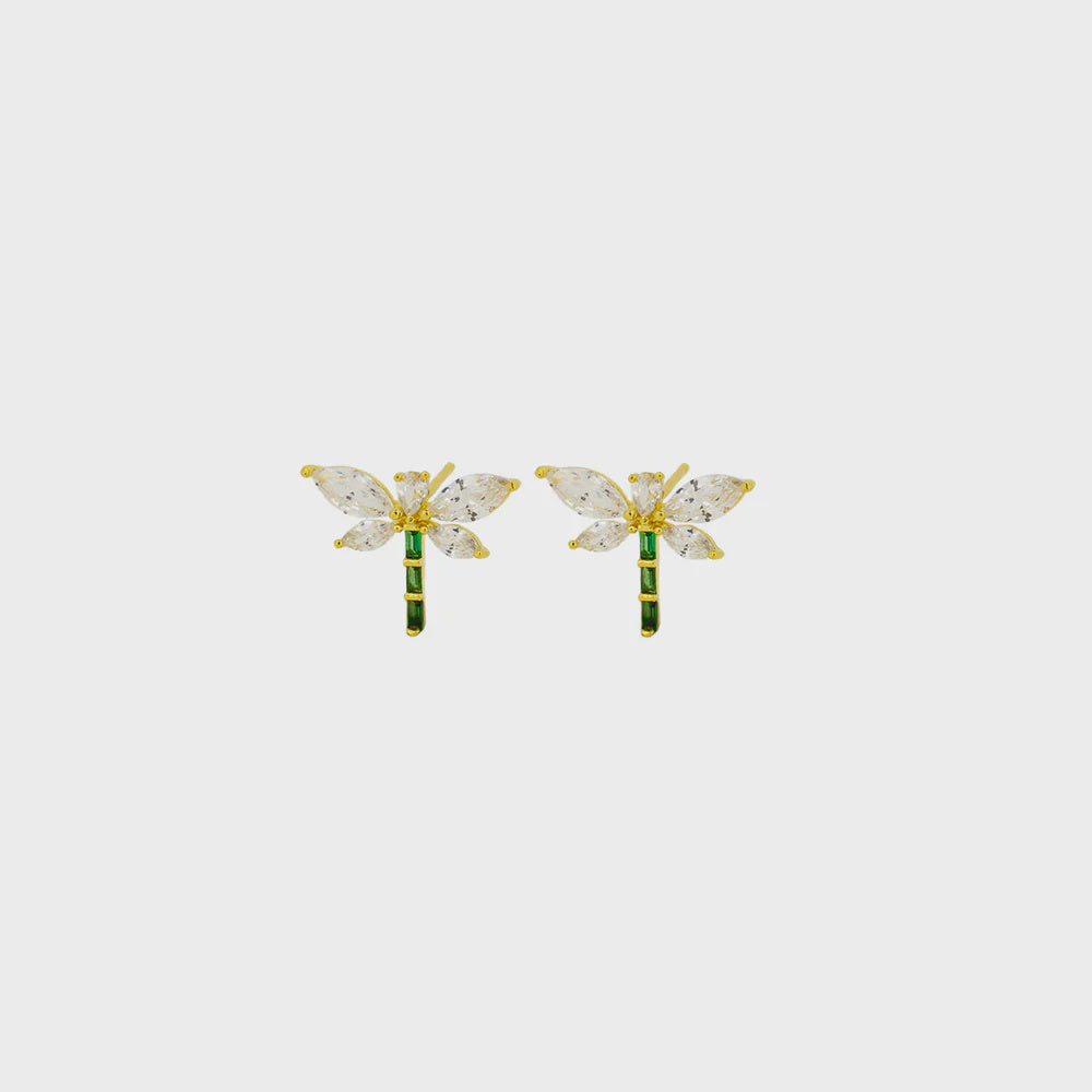 Dragonfly Studs - Gold - Product Image