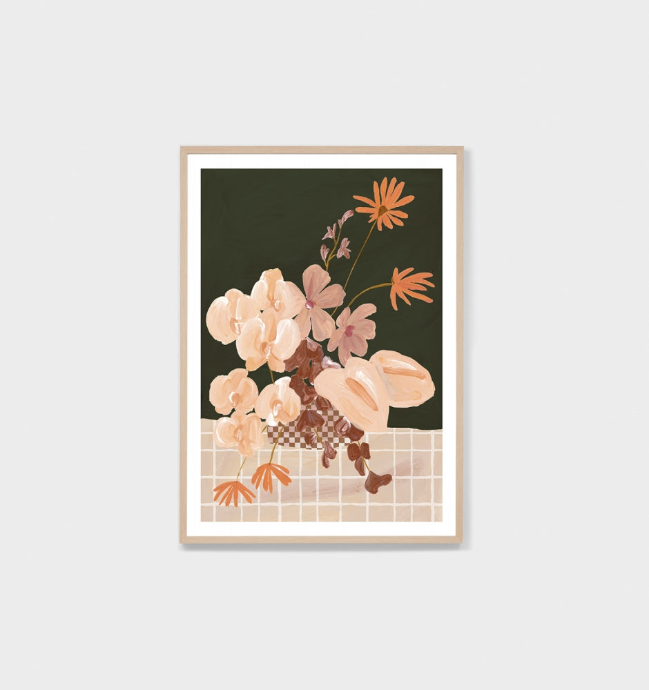 Modern Posy Dark 1 Framed Print - Product Image