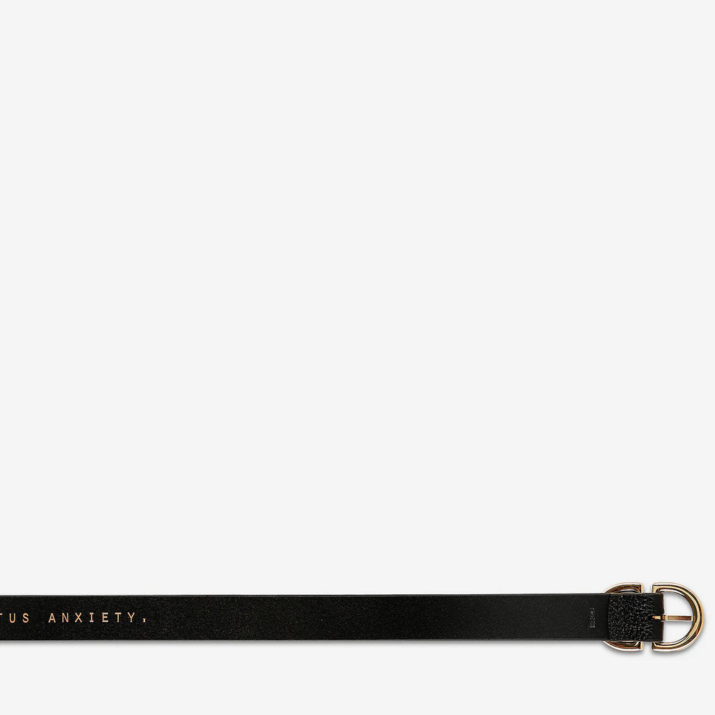 In Reverse - Black Gold Leather Belt - Product Image