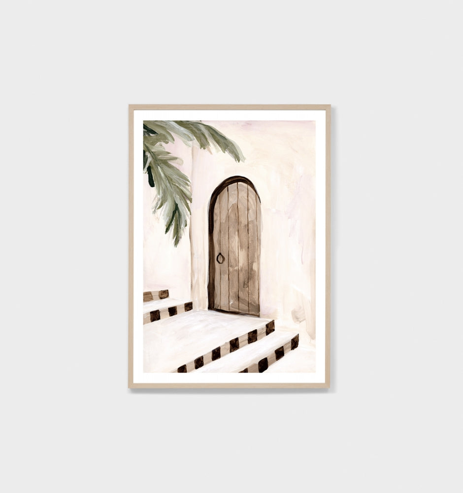 Villa Entrance Natural Framed Print - Product Image