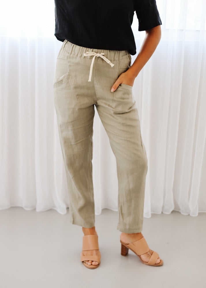 Luxe Pants in Khaki - Product Image