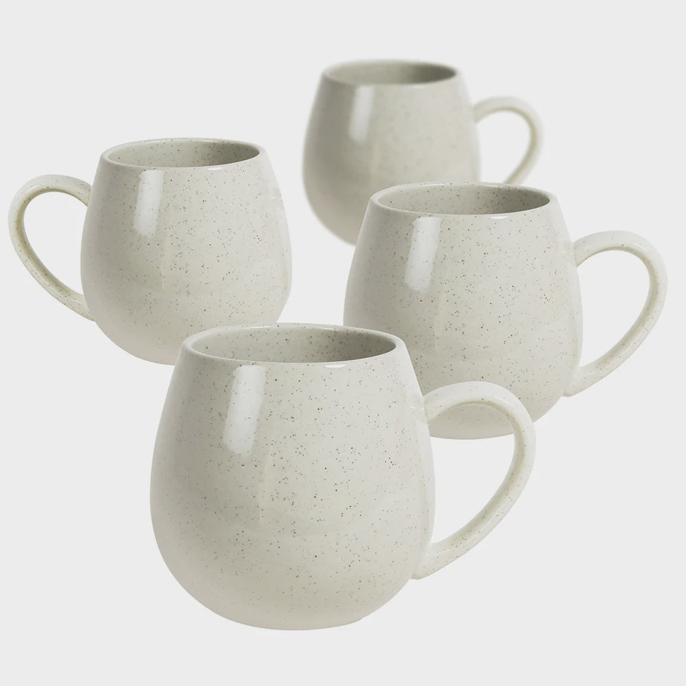 Hug Me Mug Set of 4 - White Speckled - Product Image