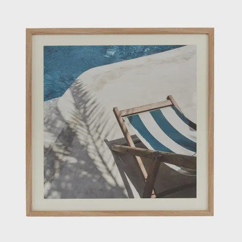Poolside Framed Glass Print - Product Image