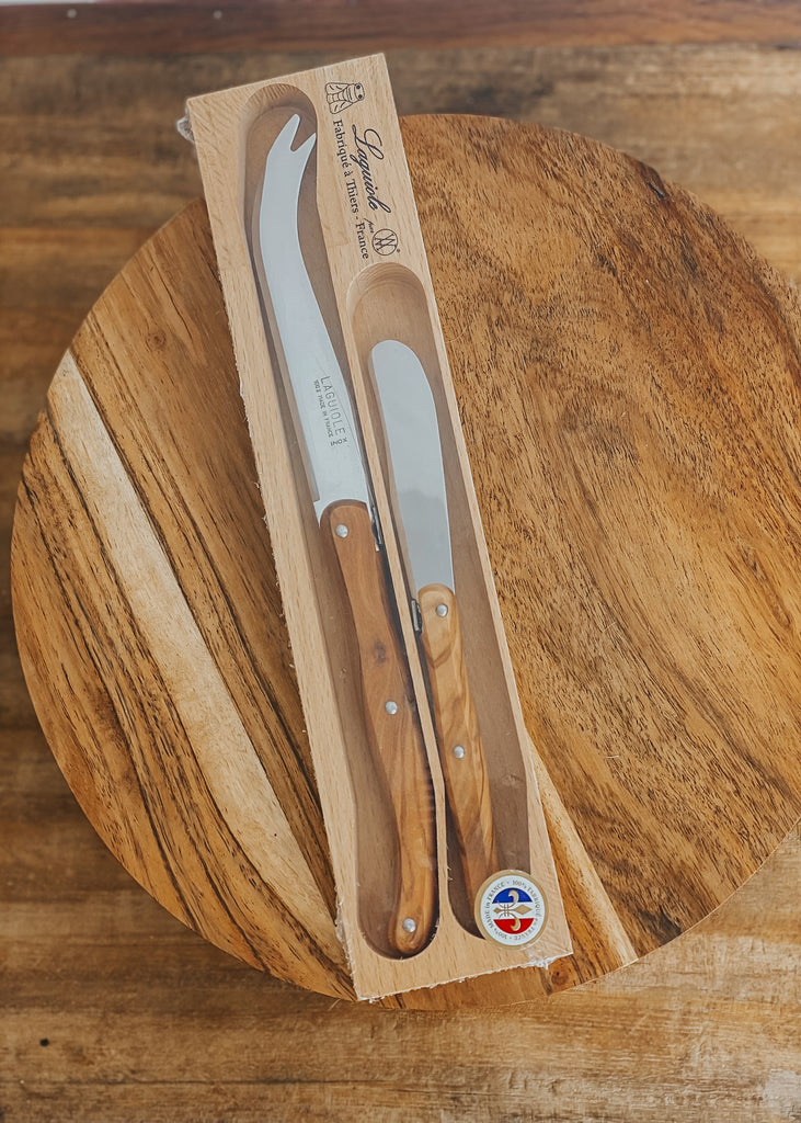 Debutant 2 Piece Cheese Set - Olive Wood - Product Image