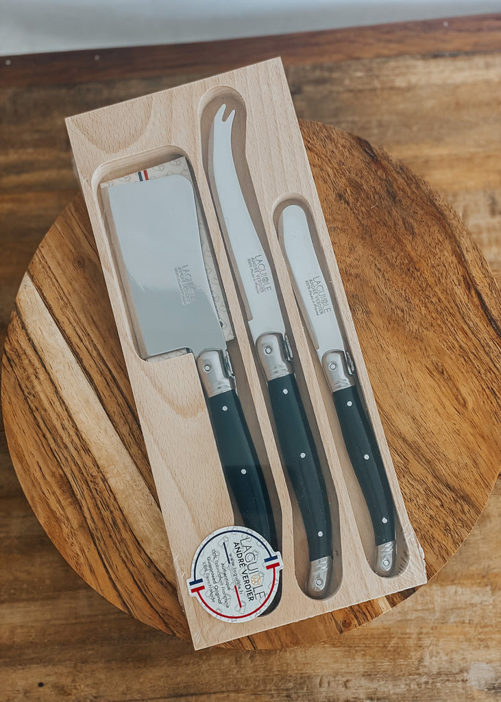 Debutant 3 Piece Cheese Set - Black - Product Image