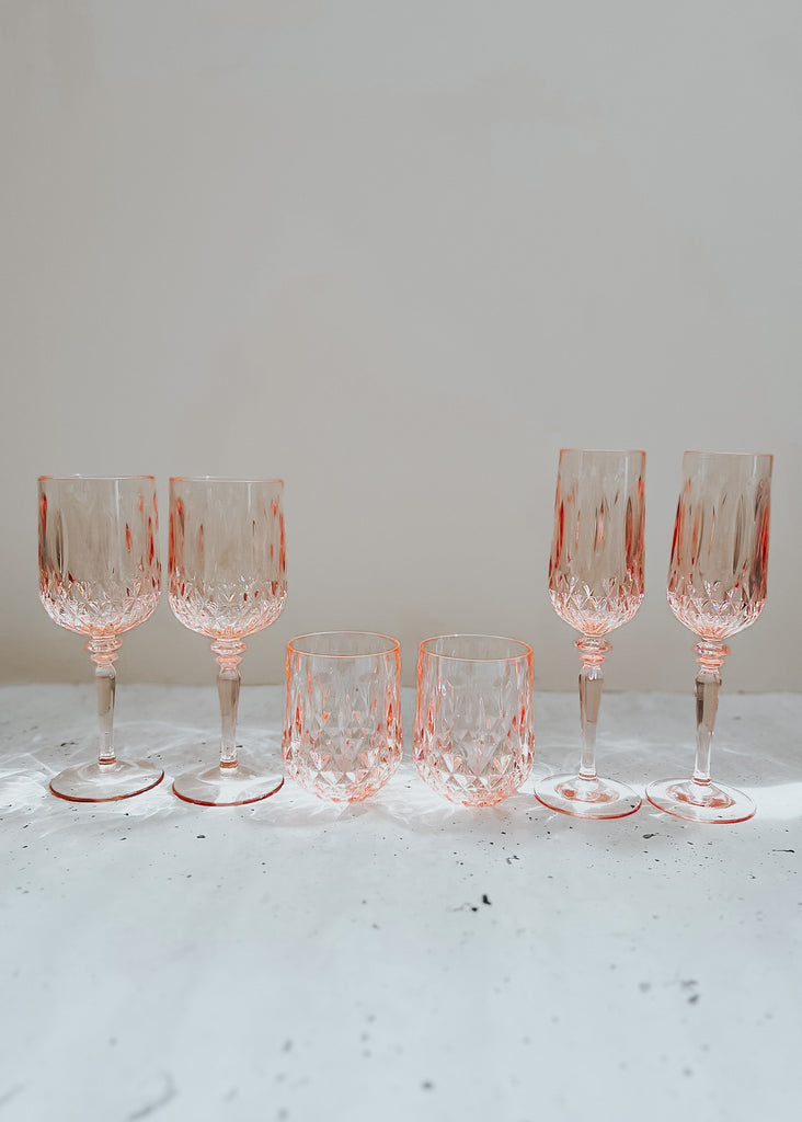 Acrylic Wine Glass Rose - Set of 6 - Product Image