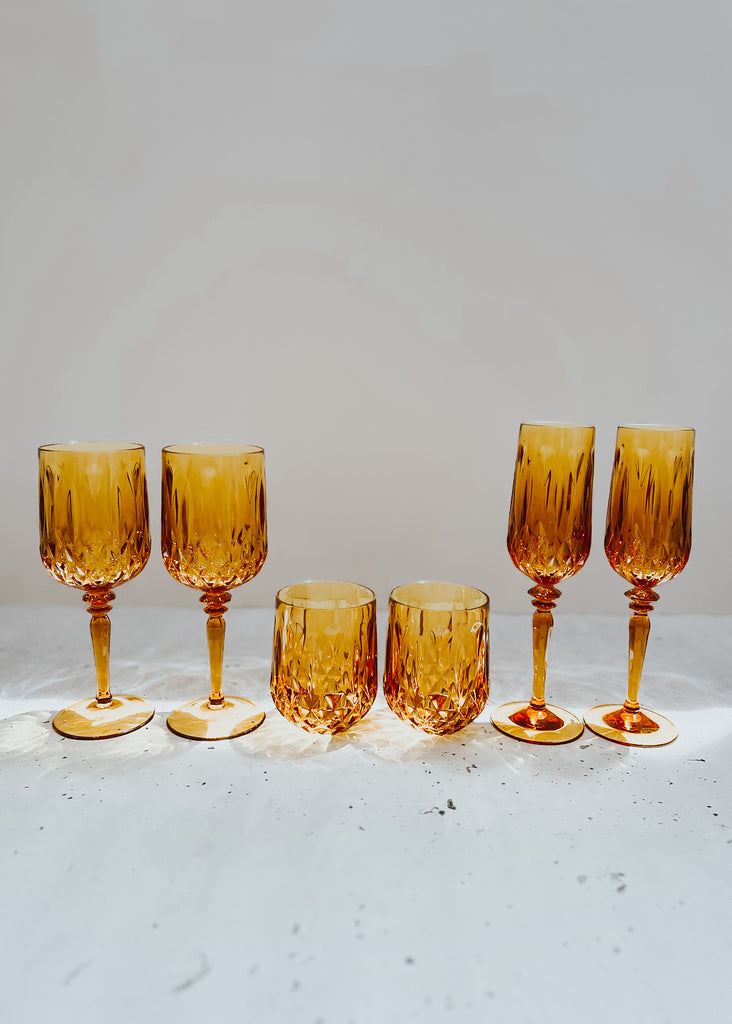 Acrylic Champagne Flute Mustard - Set of 6 - Product Image