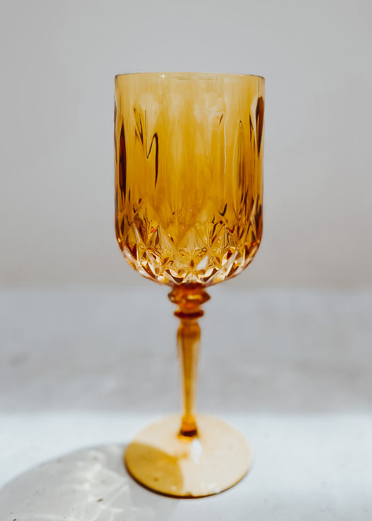 Acrylic Wine Glass Mustard - Set of 6 - Product Image
