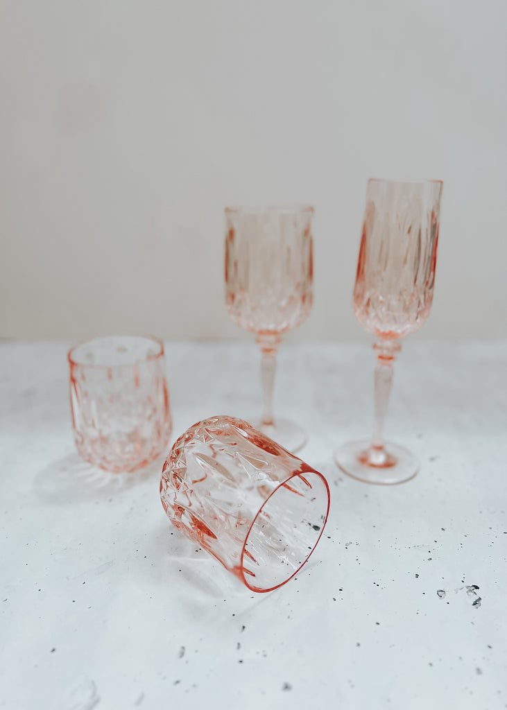 Acrylic Wine Glass Rose - Set of 6 - Product Image