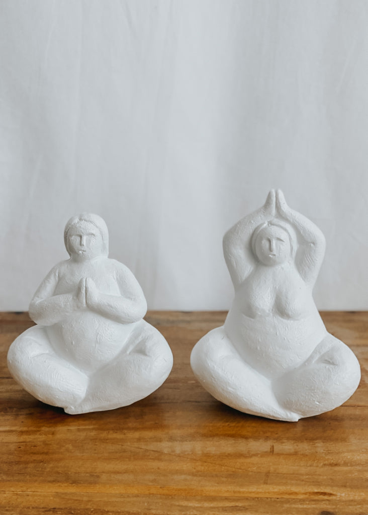 Diadonna White Yoga Sculpture - Arms Overhead - Product Image