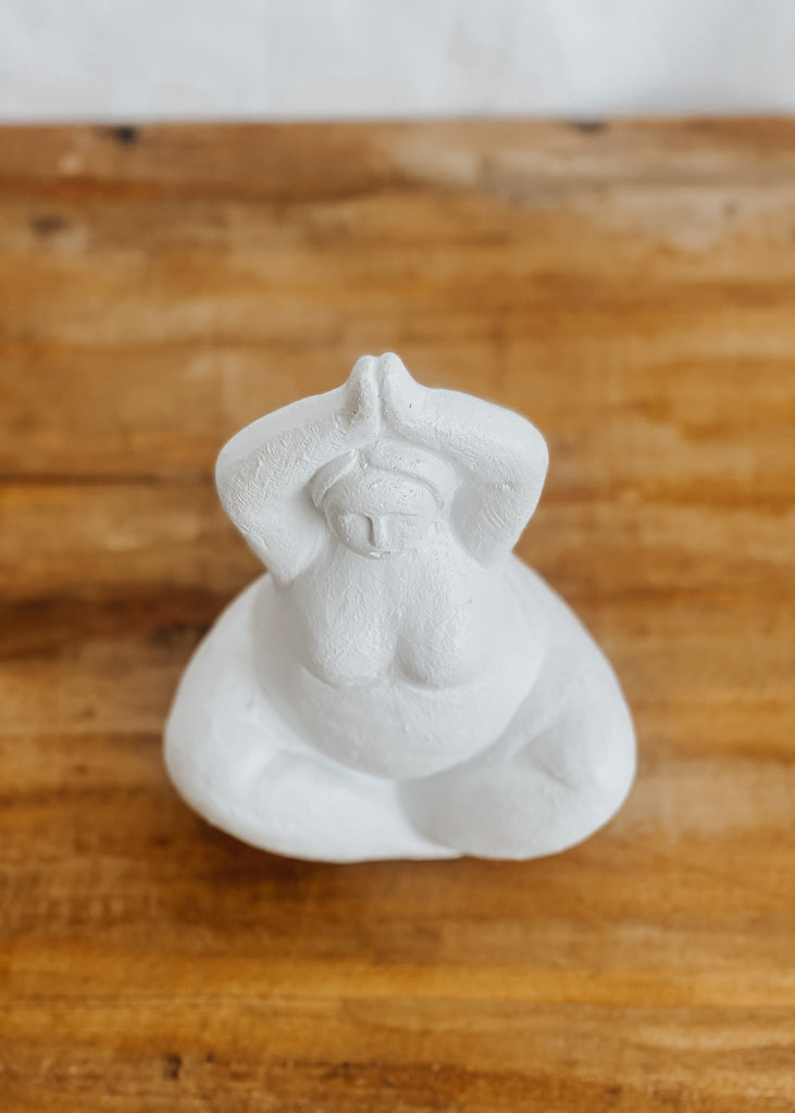 Diadonna White Yoga Sculpture - Arms Overhead - Product Image