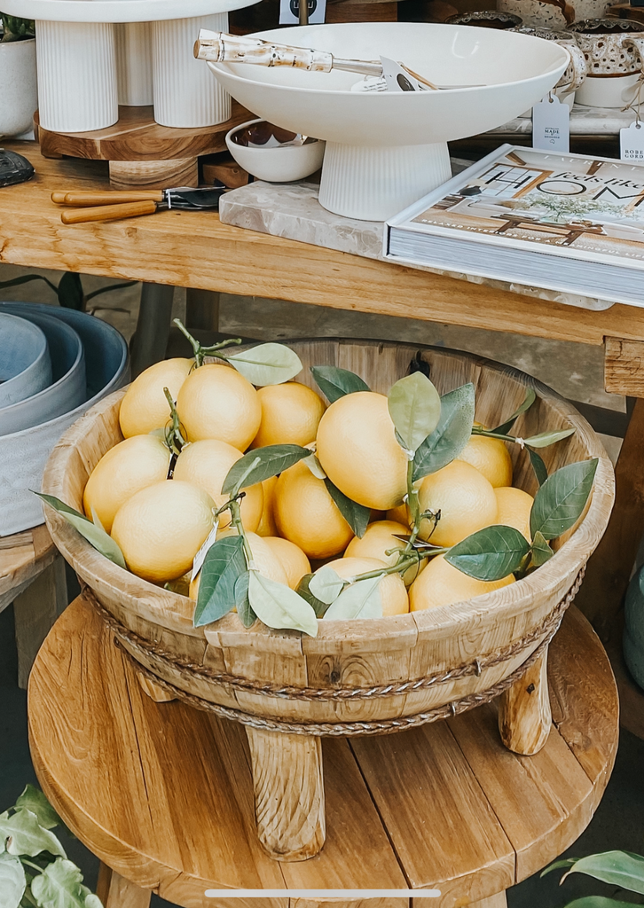 Faux Lemon Cluster with Leaf - Product Image
