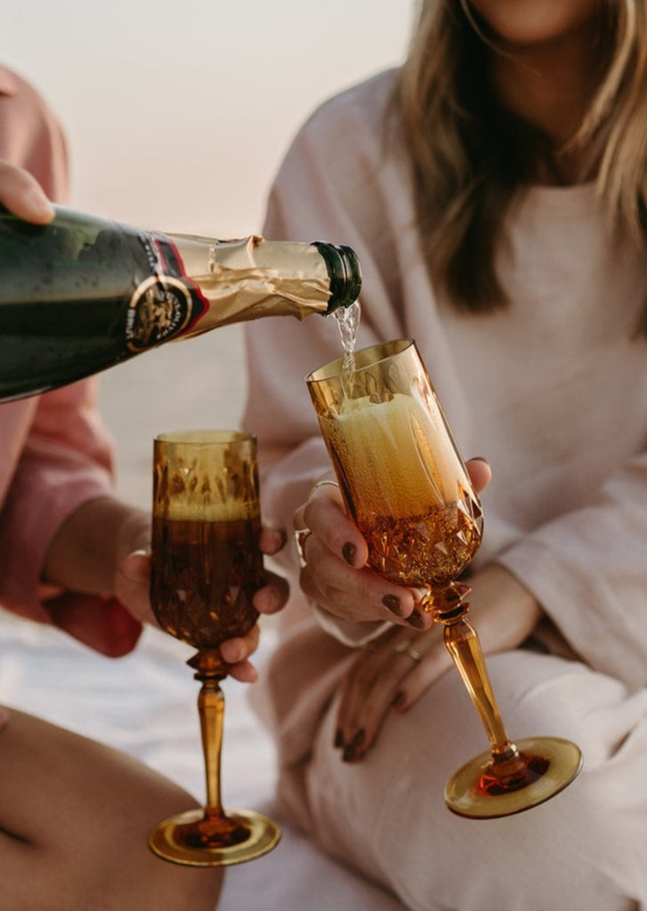 Acrylic Champagne Flute Mustard - Set of 6 - Product Image