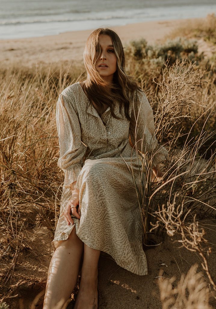 Moksha Block Printed Cotton Maxi Dress - Product Image