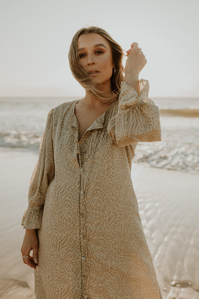 Moksha Block Printed Cotton Maxi Dress - Product Image