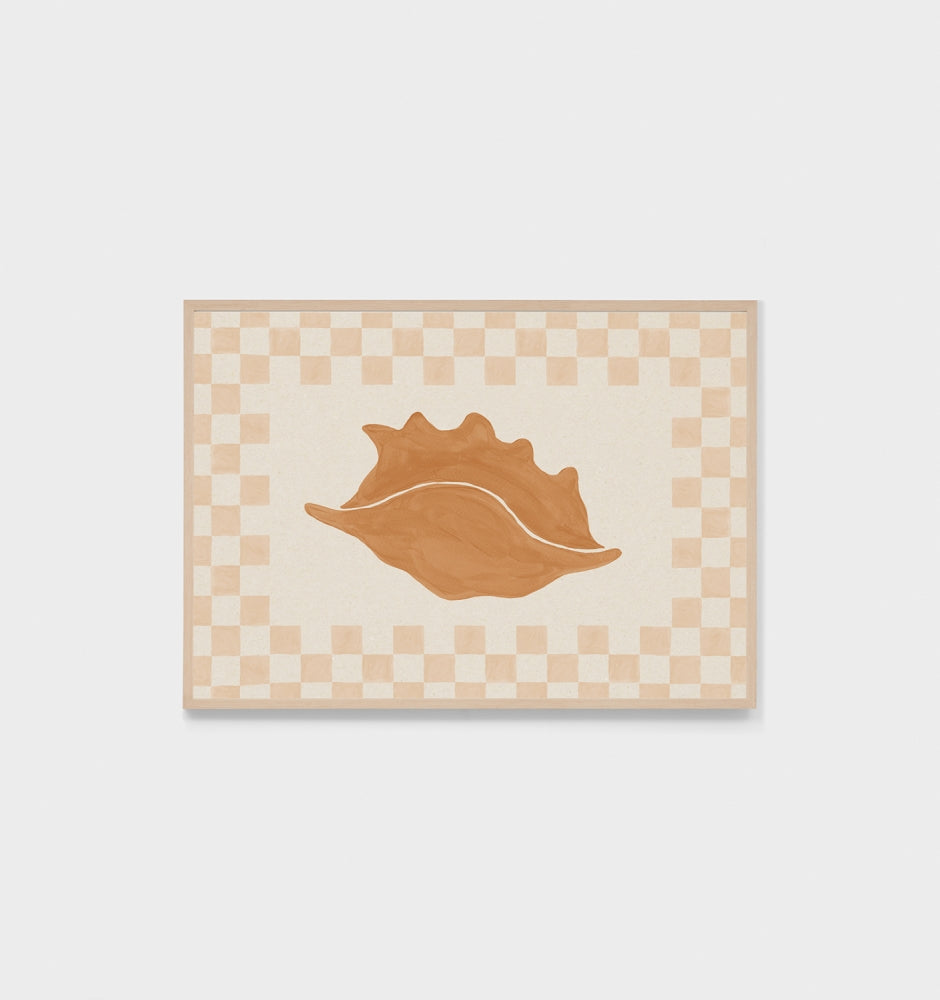 Check Seashell Mustard 2 Framed Print - Product Image