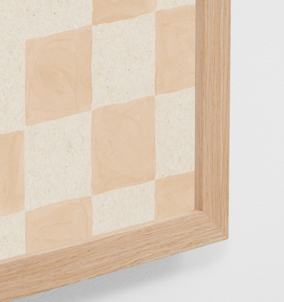 Check Seashell Mustard 2 Framed Print - Product Image