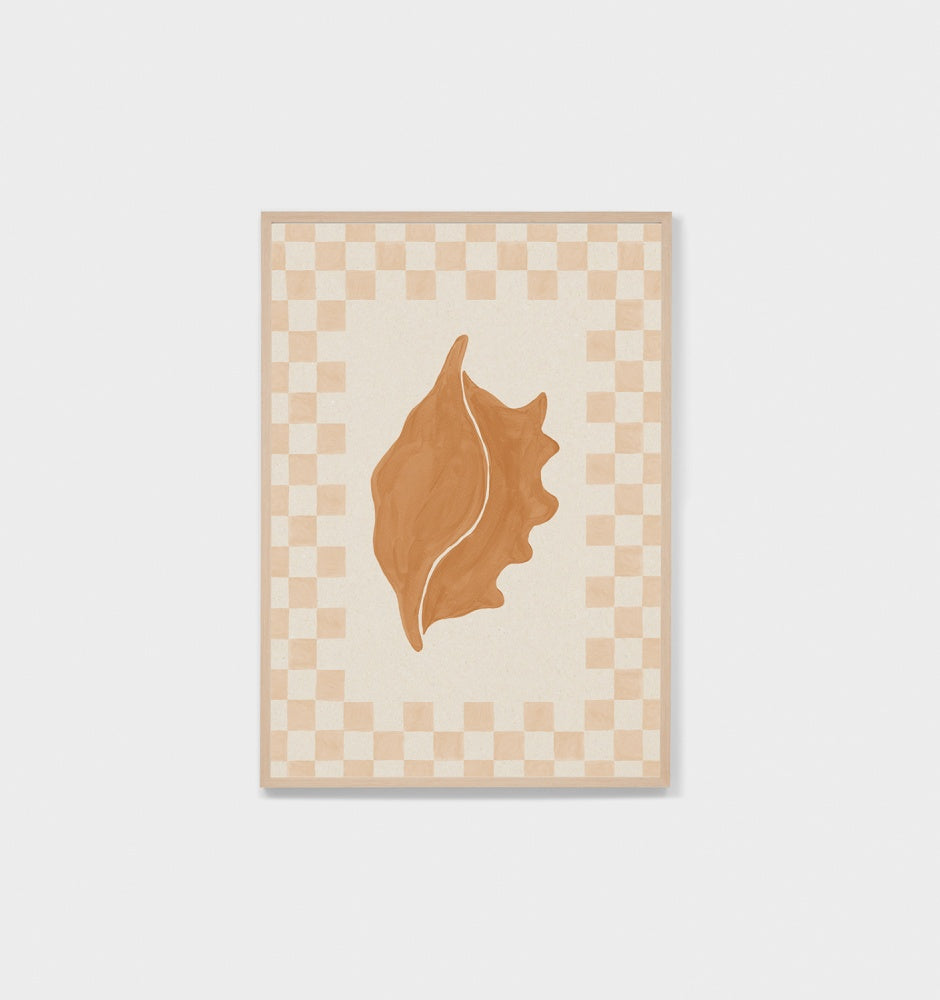 Check Seashell Mustard 2 Framed Print - Product Image