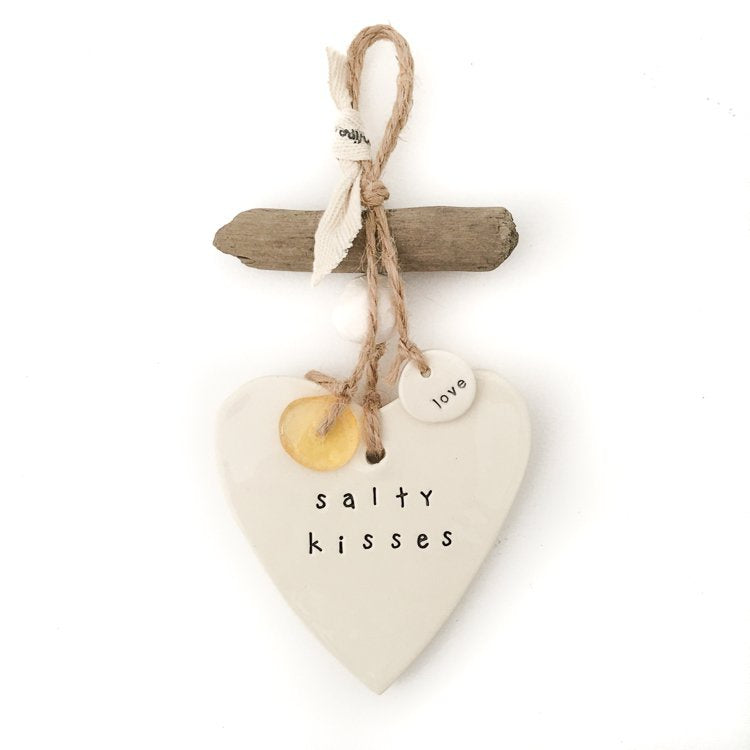 Handmade Hanging Heart - Salty Kisses Small - Product Image