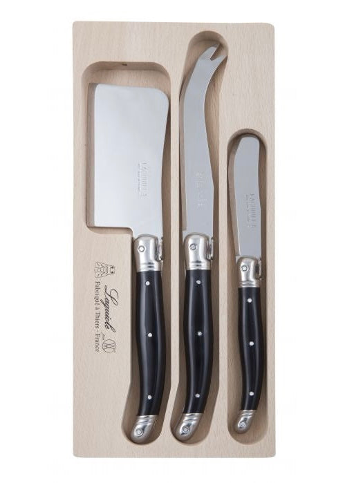 Debutant 3 Piece Cheese Set - Black - Product Image