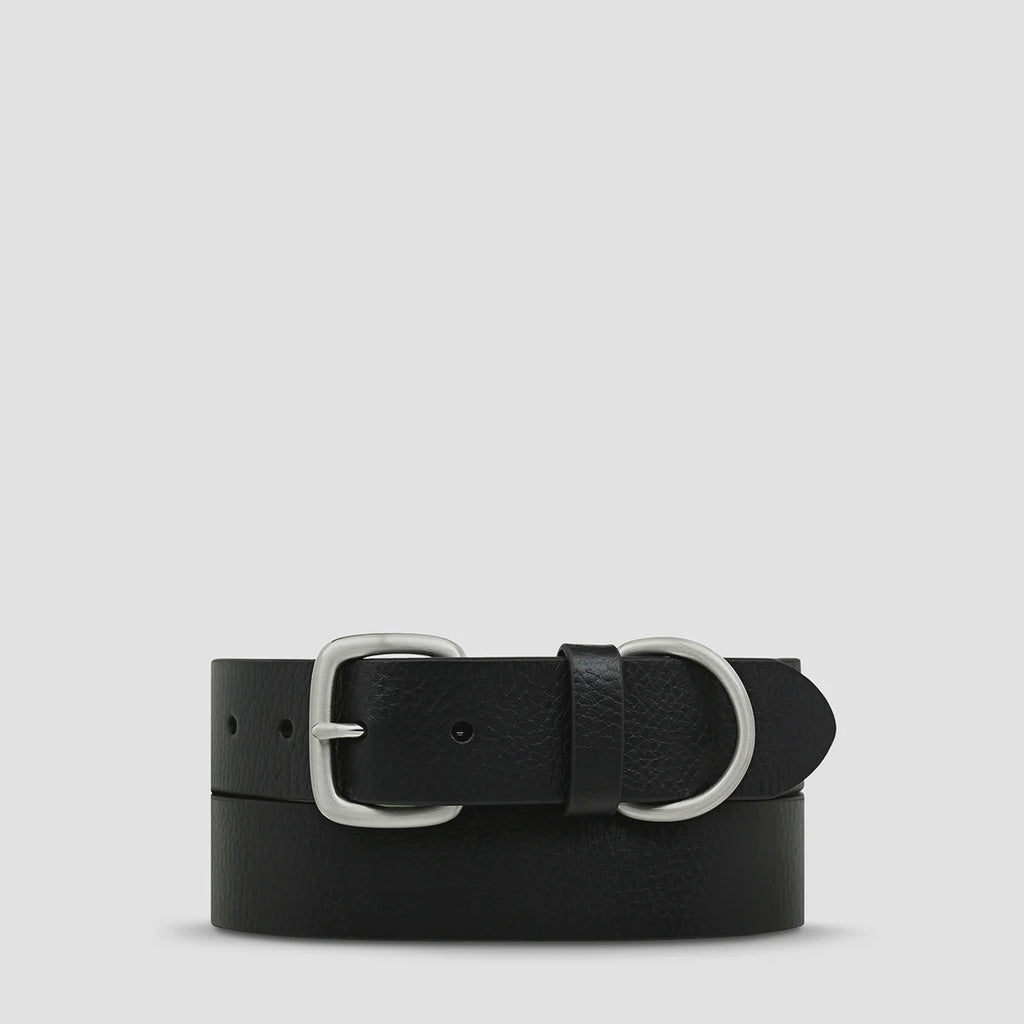 Disarm - Black Silver Leather Belt - Product Image